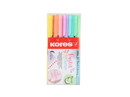 Kores Feutre Brush Tip Marker Pastel Style