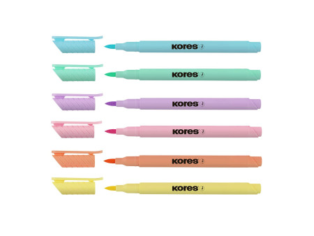 Kores Feutre Brush Tip Marker Pastel Style