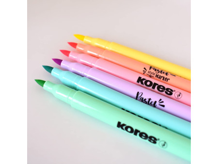Kores Feutre Brush Tip Marker Pastel Style