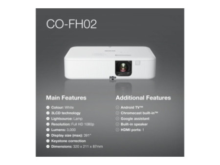 EPSON CO-FH02 Projector 3LCD 1080p
