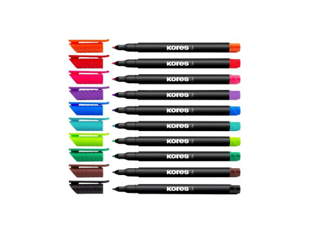 Kores Marqueur permanent 'K MARKER FINE', M, étui de 10