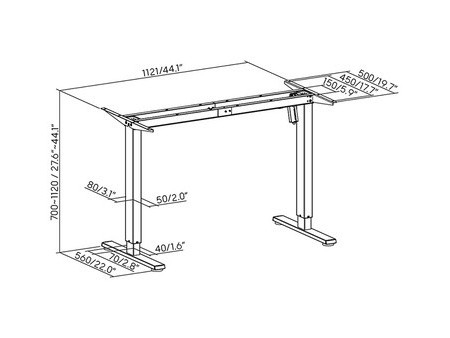 LogiLink Piètement de bureau, éléctrique