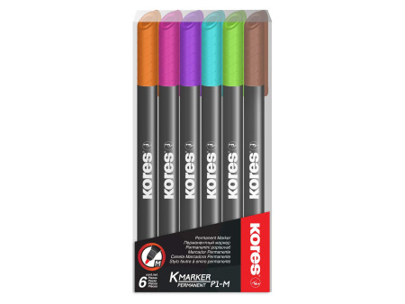 Kores Marqueur permanent 'K MARKER FINE', M, étui de 6