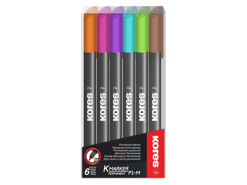 Kores Marqueur permanent 'K MARKER FINE', M, étui de 6