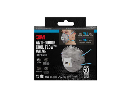3M Masque respiratoire Cool Flow 9922, FFP2, lot de 2