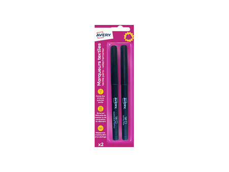 AVERY Marqueur textile, pack de 2, noir