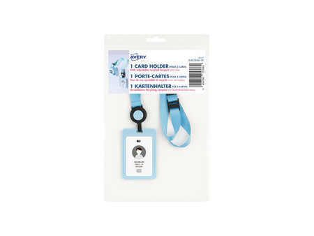 AVERY Porte-carte avec tour de cou, bleu pastel