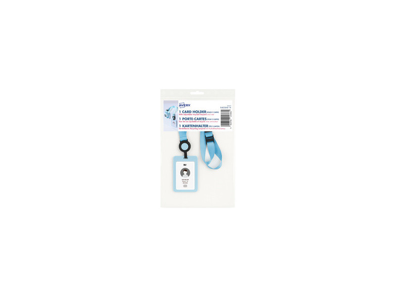 AVERY Porte-carte avec tour de cou, bleu pastel