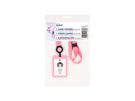 AVERY Porte-carte avec tour de cou, rose pastel