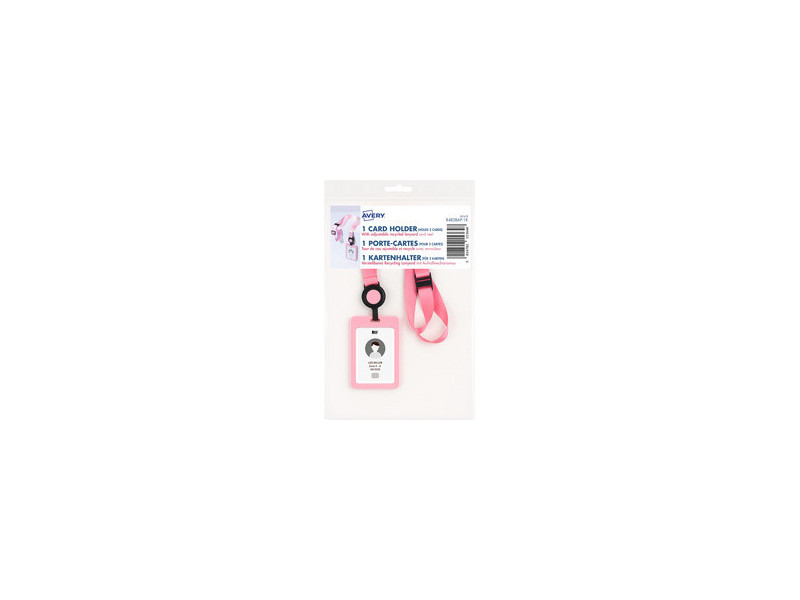 AVERY Porte-carte avec tour de cou, rose pastel