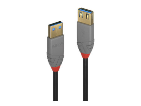 LINDY 2m USB 3.0 A m/f Cable Anthra