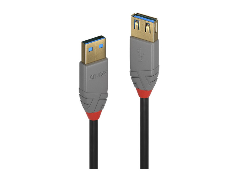 LINDY 2m USB 3.0 A m/f Cable Anthra