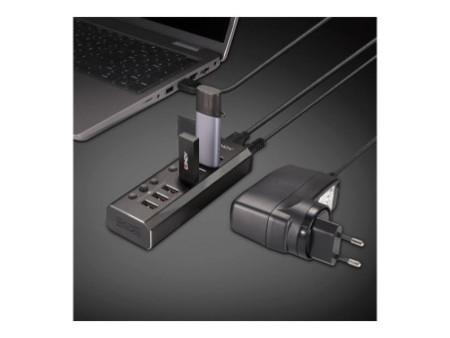 LINDY 4 Port USB 3.0 Hub with 3 Quick Ch