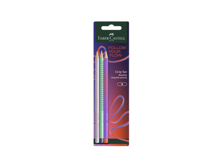 FABER-CASTELL Crayon GRIP 2001 Flow Edition, blister de 3