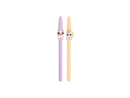BIC Stylo à bille Cristal Pastel Figurines, lilas & rouge