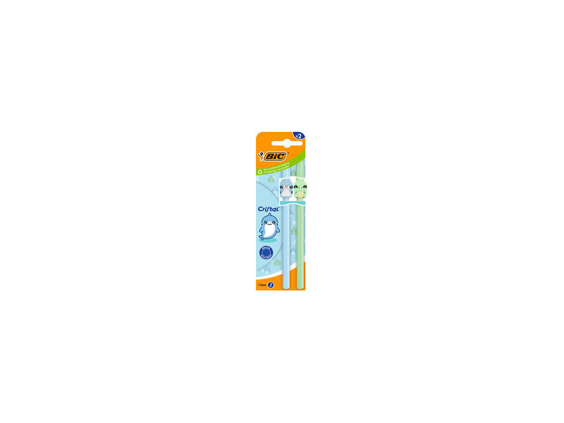 BIC Stylo à bille Cristal Pastel Figurines, bleu & vert