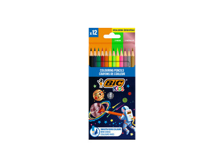BIC KIDS Crayon de couleur Cosmo, étui en carton de 12