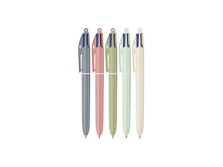 BIC Stylo à bille 4 Colours Mineral Tones, boîte de 12