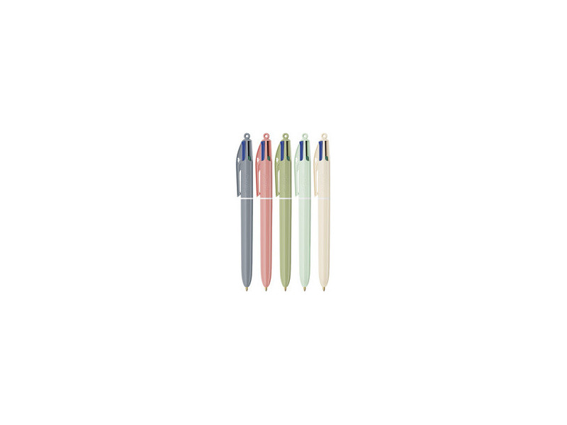 BIC Stylo à bille 4 Colours Mineral Tones, boîte de 12
