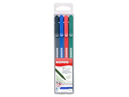 Kores Feutre fineliner 'K-Liner', tracé: 0,4 mm, étui de 4