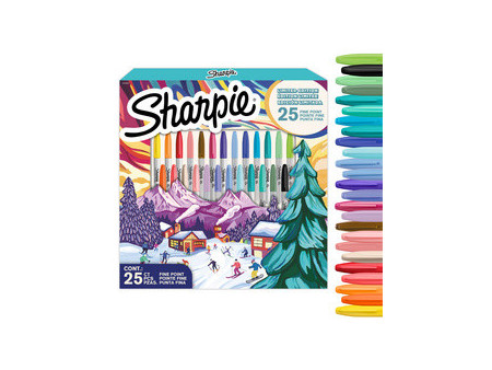 Sharpie Marqueur permanent FINE, Holiday Pack de 25