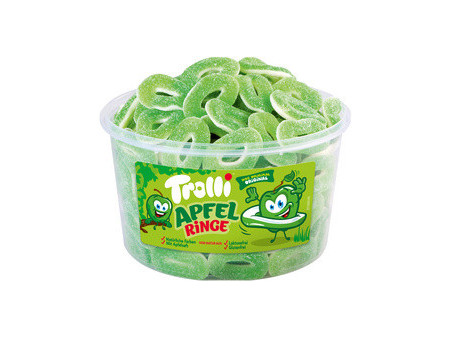 Trolli Bonbon gélifié RONDELLES DE POMME, boîte de 150