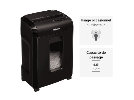 Fellowes Destructeur de documents Powershred 10M, noir