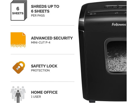 Fellowes Destructeur de documents Powershred 6M, noir
