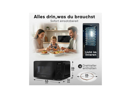 PROFI COOK Micro-ondes PC-MWG 1319, avec gril, noir