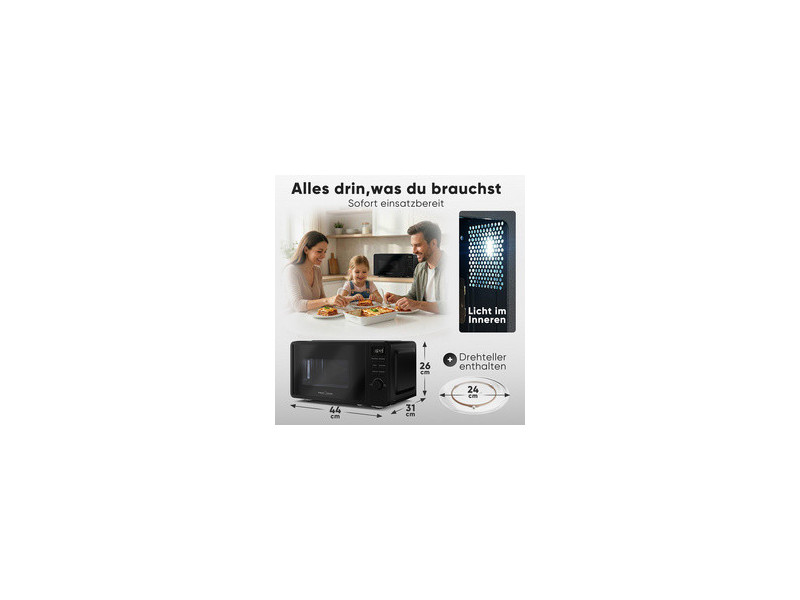 PROFI COOK Micro-ondes PC-MWG 1319, avec gril, noir