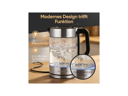 PROFI COOK Bouilloire PC-WKS 1322, 1,7 L, verre / dark inox