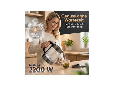PROFI COOK Bouilloire PC-WKS 1322, 1,7 L, verre / dark inox