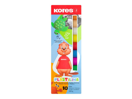 Kores Pâte à modeler 'PLASTILINA', boîte de 10 couleurs