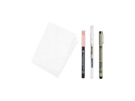 SAKURA Kit créatif Fleurs de cerisier, 3 stylos + papier