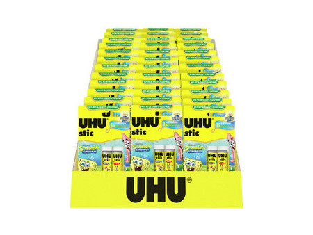 UHU Bâton de colle stic Bob l'éponge, 5 x 8,2 g, présentoir