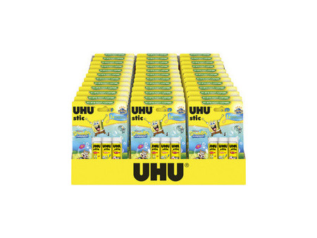 UHU Bâton de colle stic Bob l'éponge, 5 x 8,2 g, présentoir