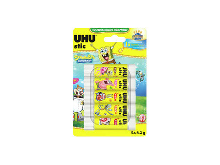UHU Bâton de colle stic Bob l'éponge, 5 x 8,2 g, blister