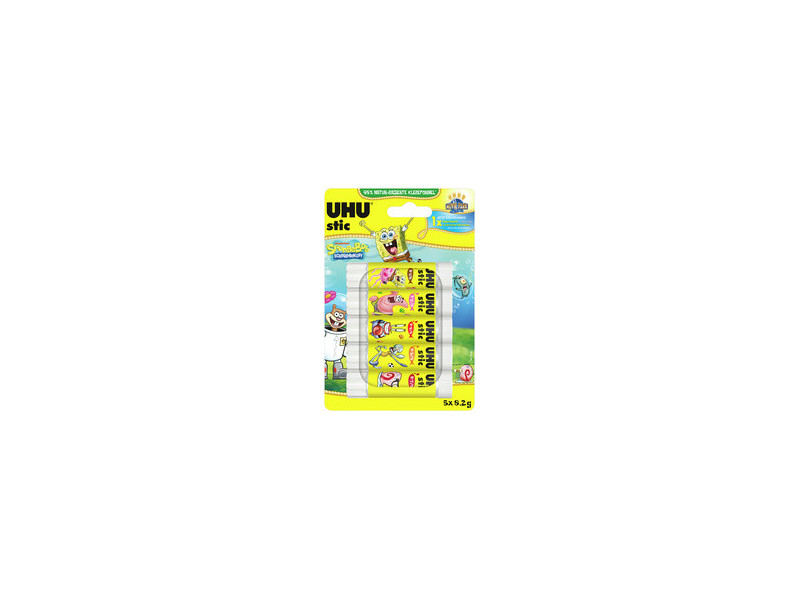 UHU Bâton de colle stic Bob l'éponge, 5 x 8,2 g, blister