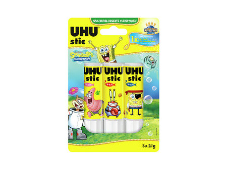 UHU Bâton de colle stic Bob l'éponge, 3 x 21 g, blister