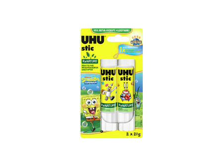 UHU Bâton de colle stic ReNATURE Bob l'éponge, 4 x 8,2 g