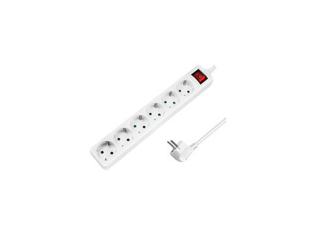 LogiLink Multiprise, 6 prises, avec interrupteur, noir