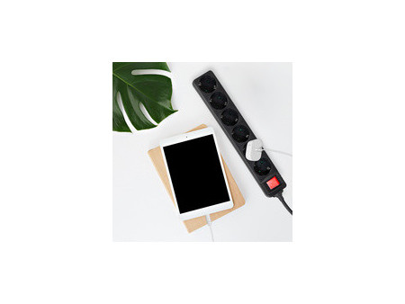LogiLink Multiprise, 6 prises, avec interrupteur, noir