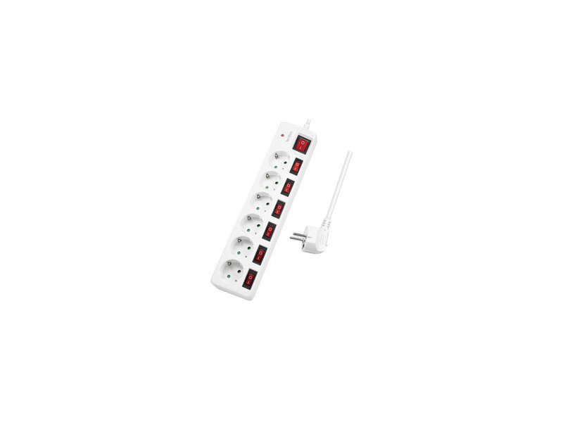 LogiLink Multiprise Euro, 6 prises, interrupteurs général
