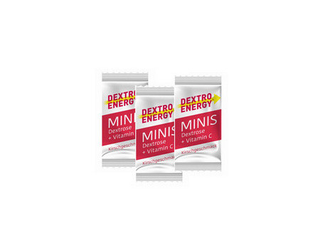 Dextro Energy Minis glucose, une boîte ronde transparente