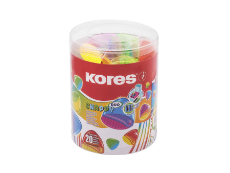 Kores Taille-crayons à deux trous 'Snappy Duo', Boîte ronde,
