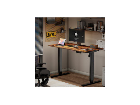 LogiLink Bureau assis-debout, (L)1.200 mm, noir/marron