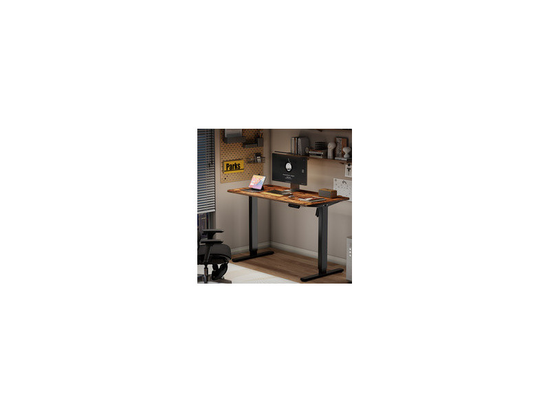 LogiLink Bureau assis-debout, (L)1.200 mm, noir/marron