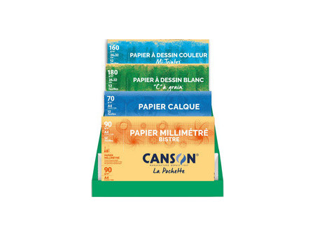 CANSON Papier dessin 'Les incontournables', présentoir de 40