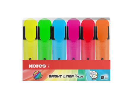 Kores surligneurs 'BRIGHT LINER', étui de 6