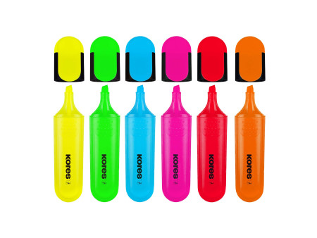 Kores surligneurs 'BRIGHT LINER', étui de 6